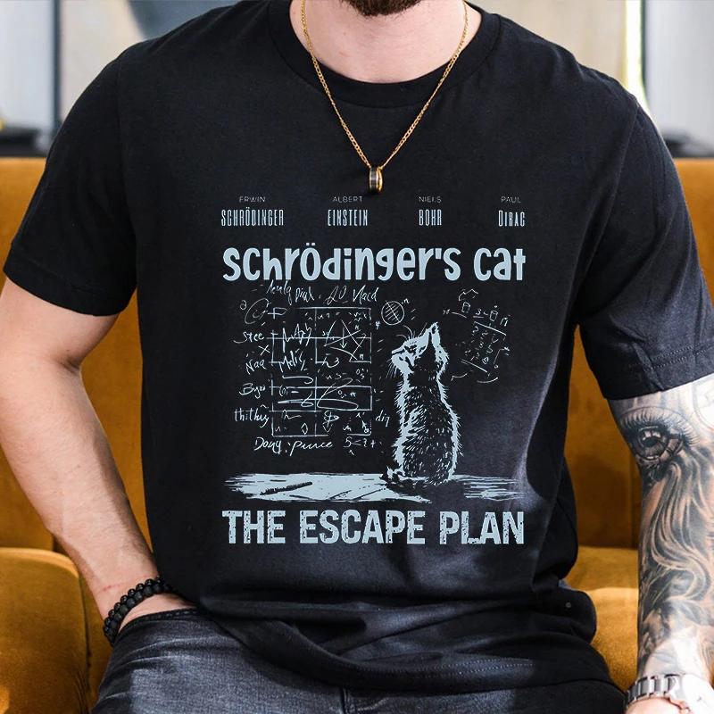 T-shirt pour hommes vêtements mode chat le Plan d'évasion Geeky imprimé t-shirts Harajuku à manches