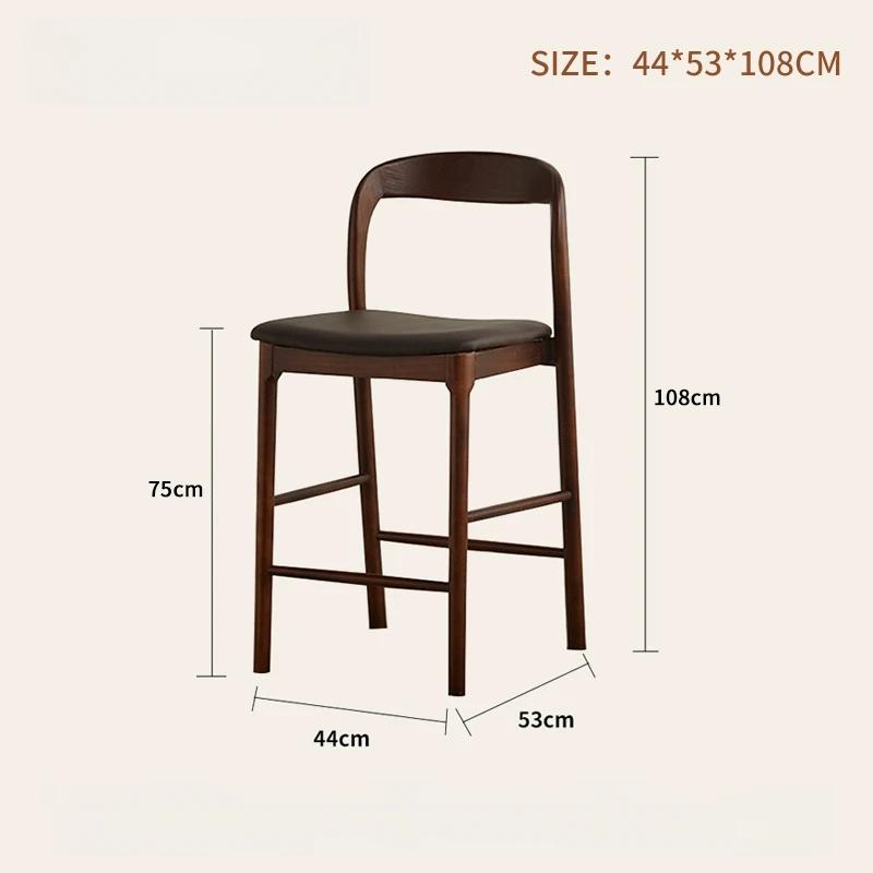 Chaise de Bar en bois nordique, bureaux de réception de luxe de styliste, tabouret haut inhabituel,