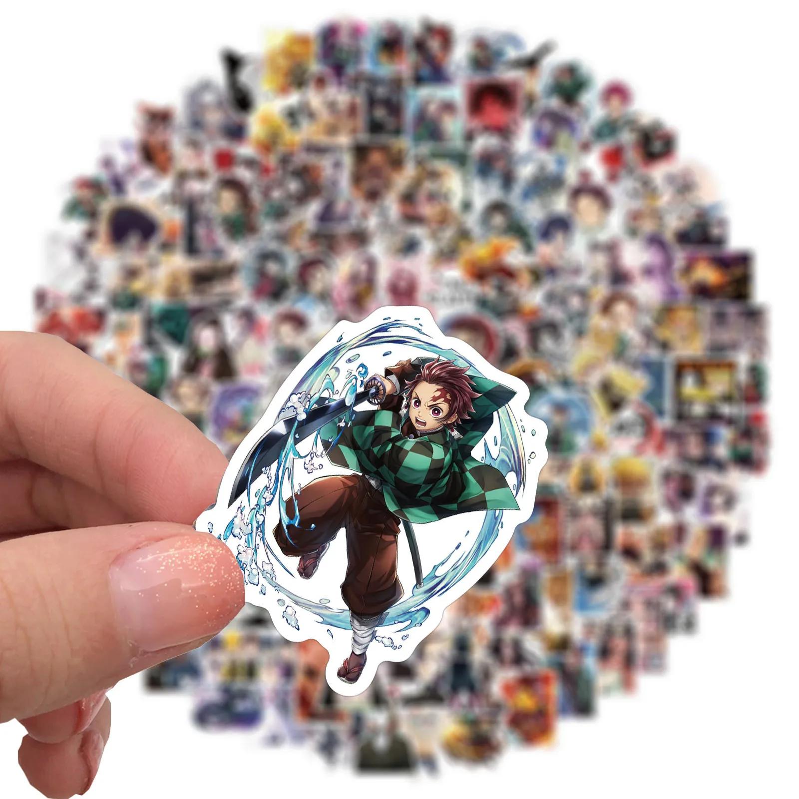 100/200 pièces dessin animé démon Slayer autocollants pour ordinateur portable valise Skateboard gui