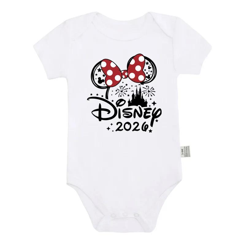 Chemises assorties en coton pour la famille Disney 2026 Mickey Minnie Mouse, T-shirts pour papa, mam