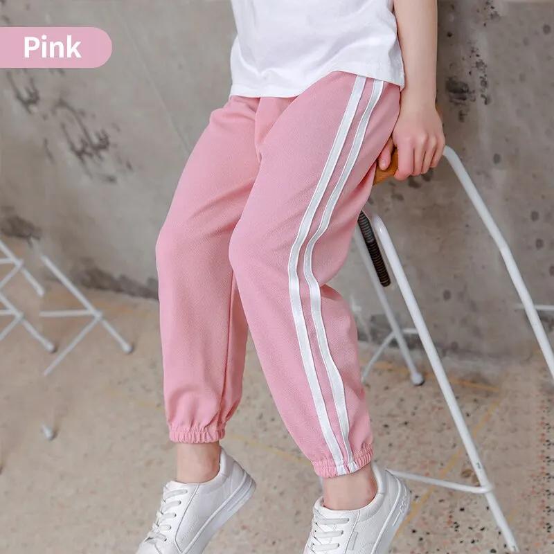 Pantalon moustique pour enfants Pantalon d'été en coton mince pour garçons en soie glacée pour fille