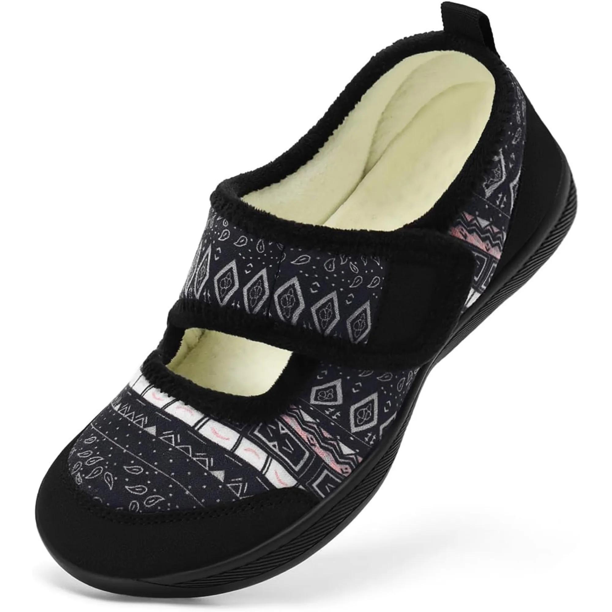 Pantoufles larges pour femmes, chaussures pour diabétiques, œdème, chaussures de marche pieds nus, p