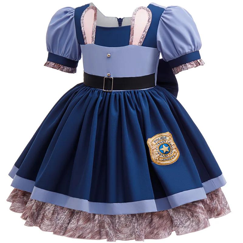 Robe de policier Judy Bunny pour filles, Costume de lapin Disney Zootopia 2 pour enfants, robe de Co