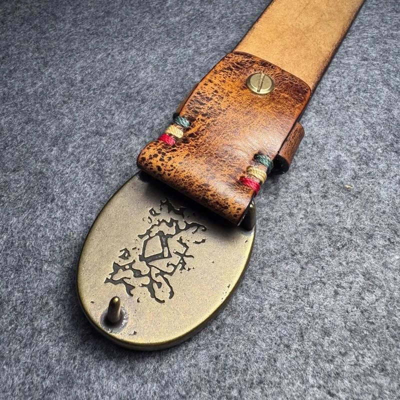 Ceinture en cuir véritable pour hommes, sangle de luxe de styliste, peau de vache épaisse, boucle en
