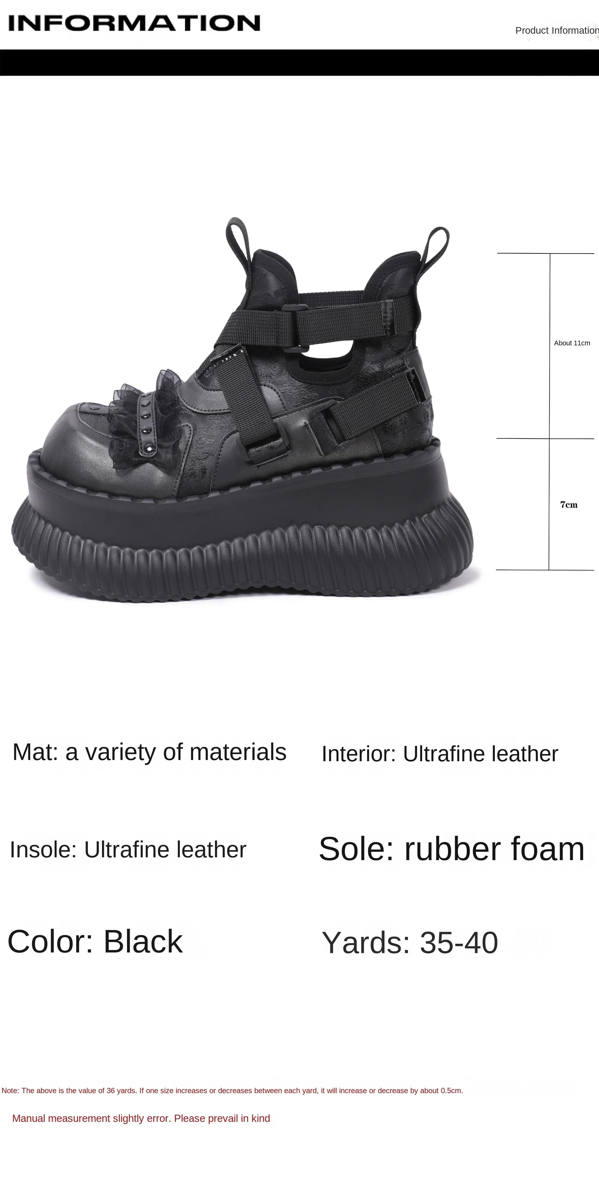 Chaussures à fond épais et haut pour femmes, Style foncé, Niche Mary Jane en dentelle croisée, douce