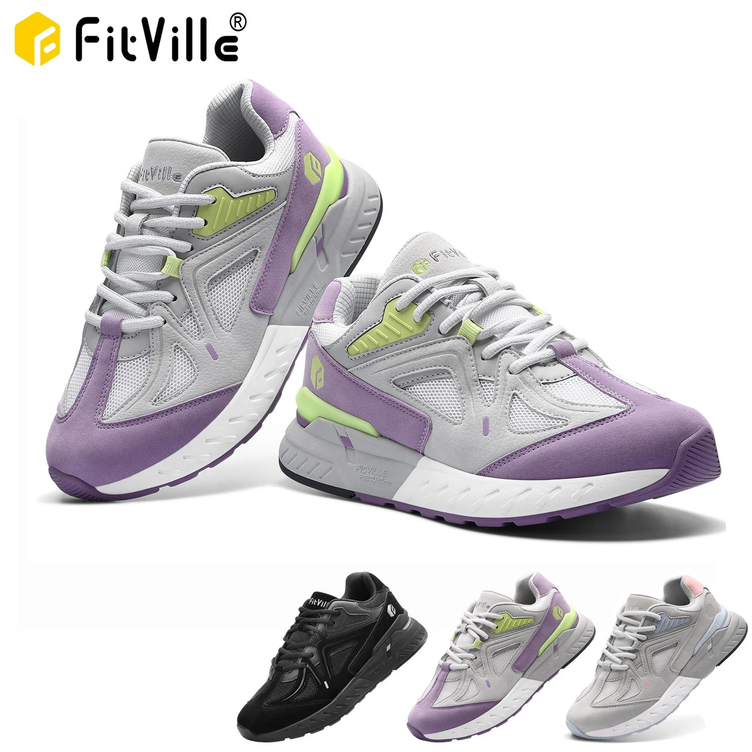 FitVille chaussures de marche Extra larges pour femmes baskets légères à large largeur pour pied pla