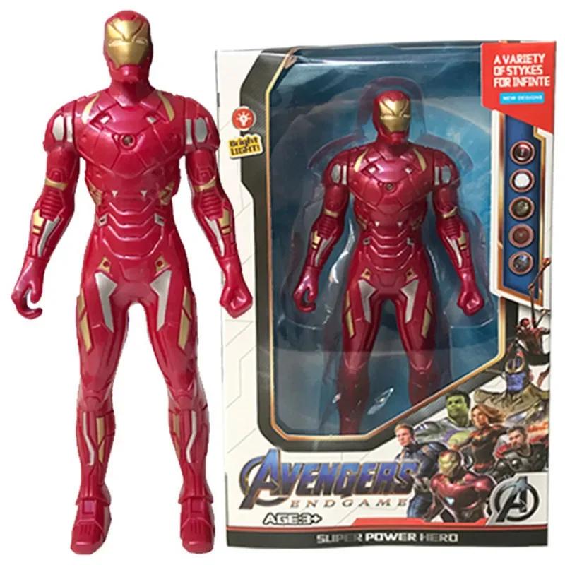 17 cm Marvel Spiderman modèle Anime figurines Spider-man Captainironman lumineux jouets pour enfants