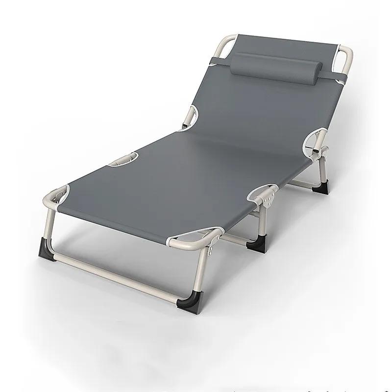 Chaise de plage inclinable multifonctionnelle, lit pliant, lit simple, bureau, maison, pause déjeune