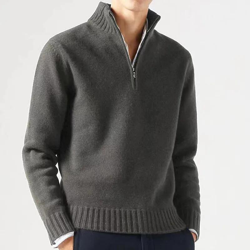 Automne hommes col roulé chandails tricots pulls couleur unie à manches longues pull mâle décontract