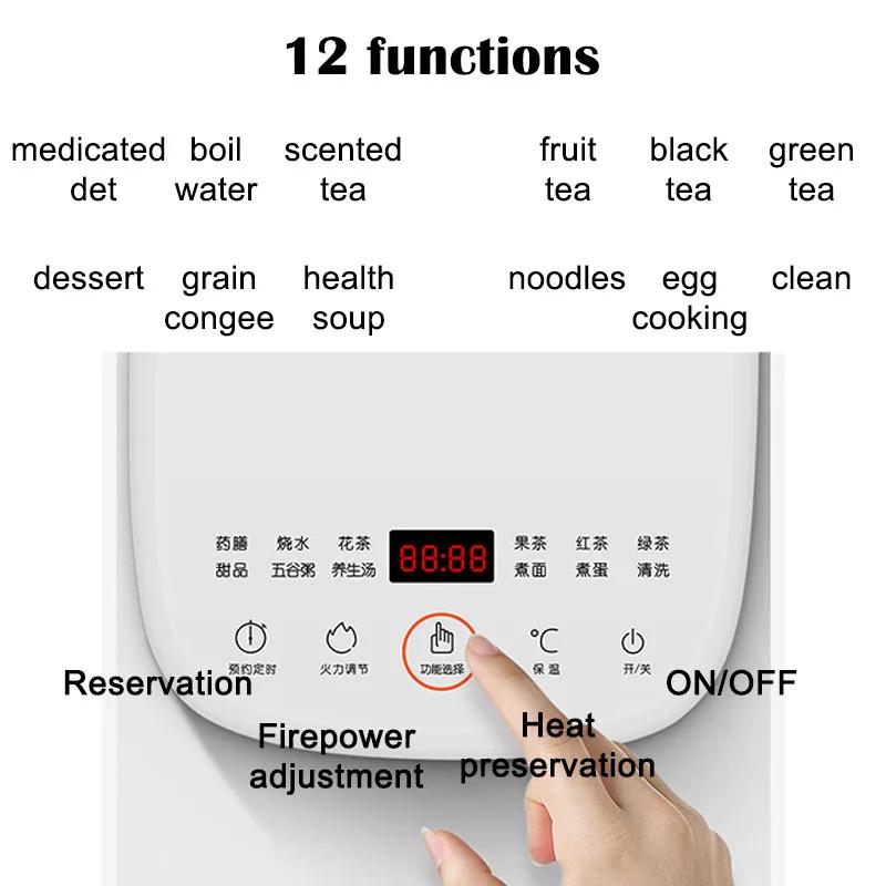 220V Jiuyang pot de santé multi-fonctionnel fleur théière verre ragoût théière 1.5L Portable Mini mu