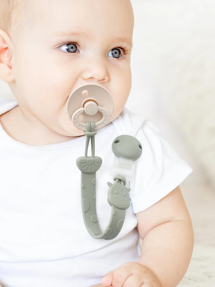 Clips de sucette en Silicone, porte-sucette une pièce sans BPA pour bébé garçon et fille de 3 mois,