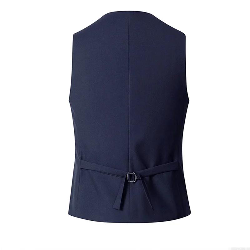 M-7XL printemps/été homme costume gilet sans manches gilet avec taille réglable simple boutonnage co