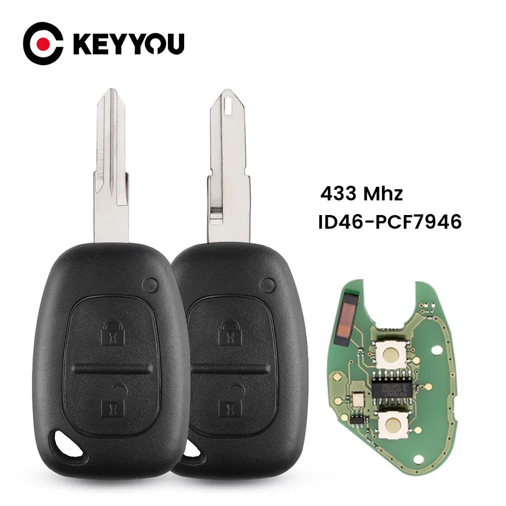 KEYYOU – Clé Télécommande à 2 Boutons pour Renault, Contrôleur de Circulation Vivaro Movano Kangoo,