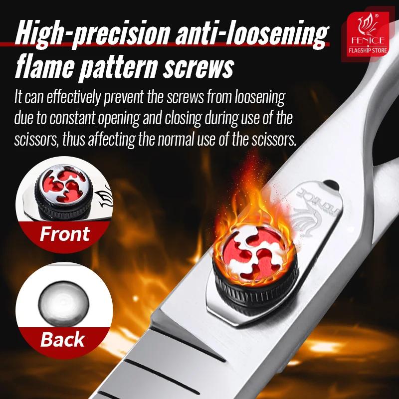 Fenice 7.0/7.5 pouces professionnel chien toilettage coupe ciseaux amincissants taux de amincissemen