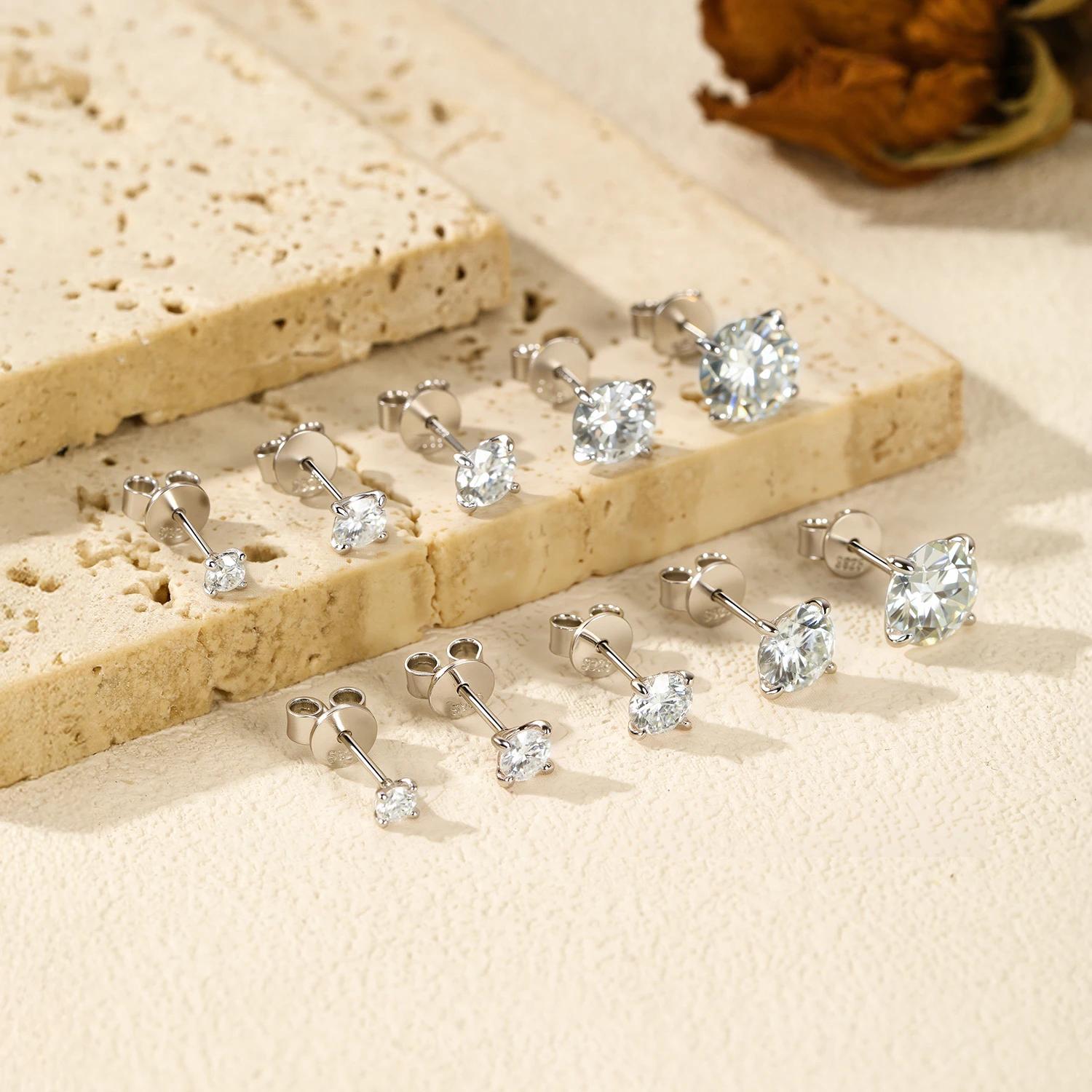 MODIAN 5 tailles D couleur Moissanite boucles d'oreilles 925 en argent Sterling scintillant luxe bou