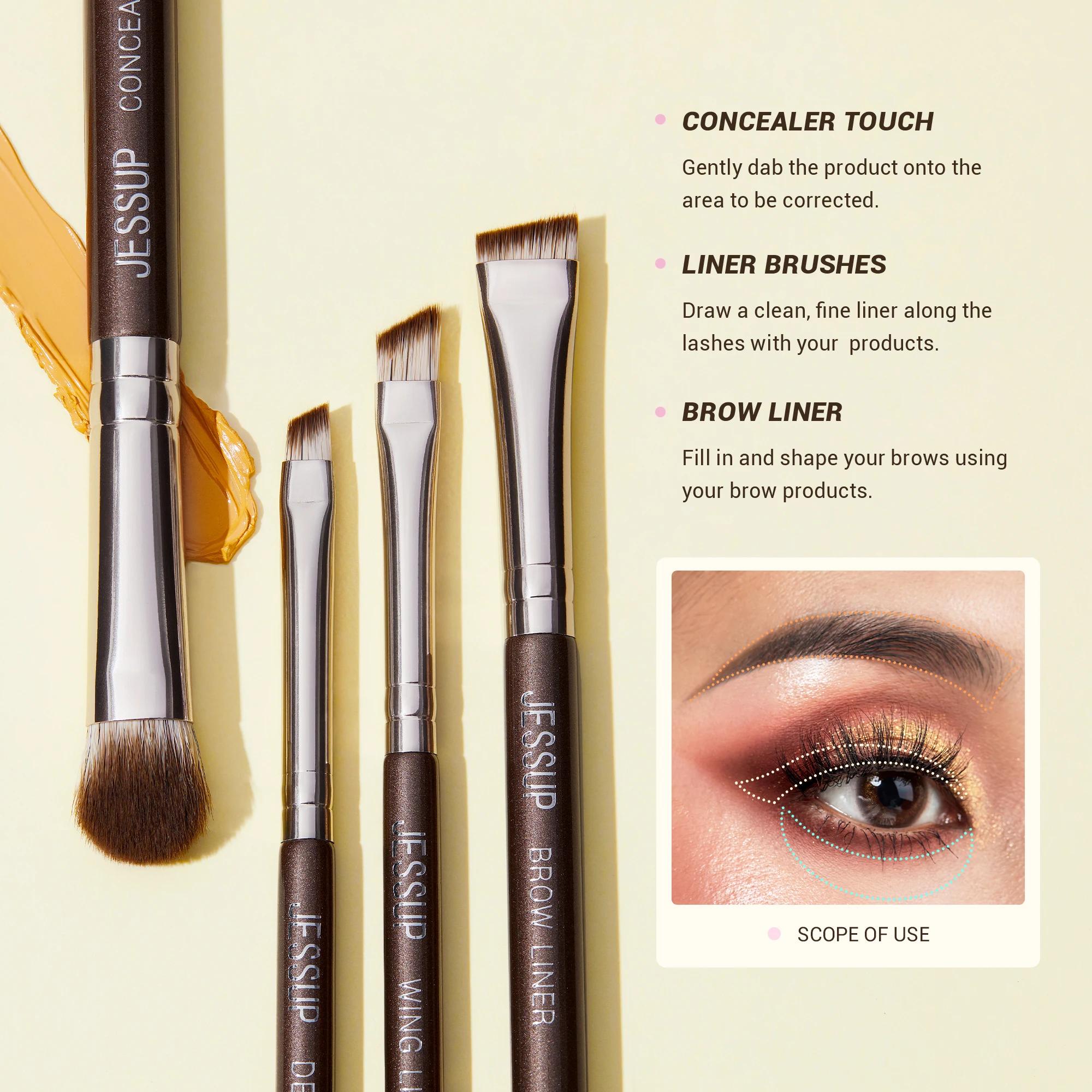 Jessup – ensemble de pinceaux de maquillage pour les yeux, professionnels, 15 pièces, pour fard à pa