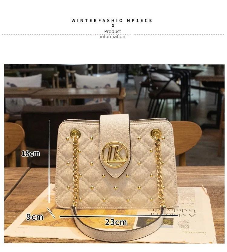 Sac à bandoulière, sac pour femme, nouveau sac à chaîne en losanges tendance 2026, sac fourre-tout b