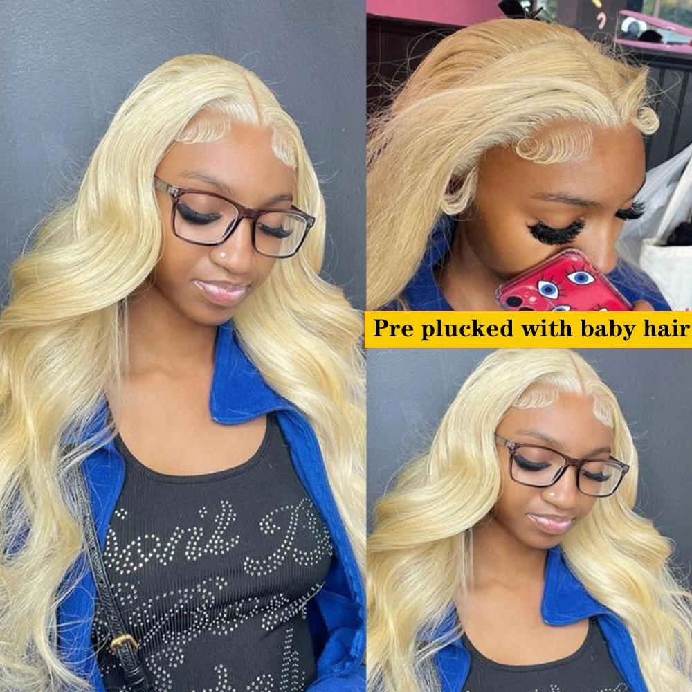 Perruque Lace Front Wig Body Wave Brésilienne Naturelle, Cheveux Humains, Blond 613, 13x4, 13x6, Tra
