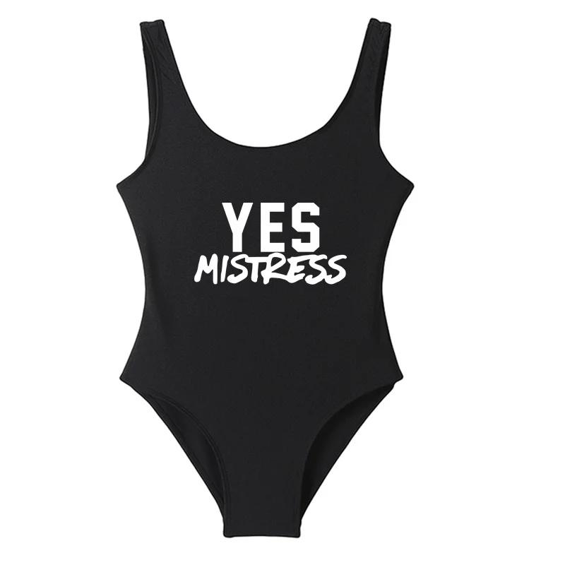 YES MISTRESS-Maillot de bain une pièce pour femmes, tenue sexy, drôle, dos nu, monokini, mignon, bad