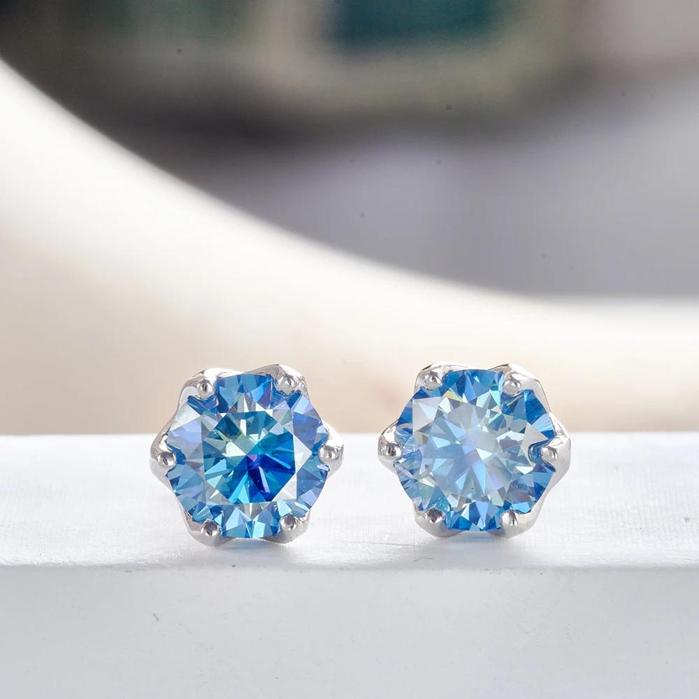 JoyceJelly 1/2/4CT VVS D couleur Moissanite coupe russe 8H8A laboratoire diamant boucles d'oreilles