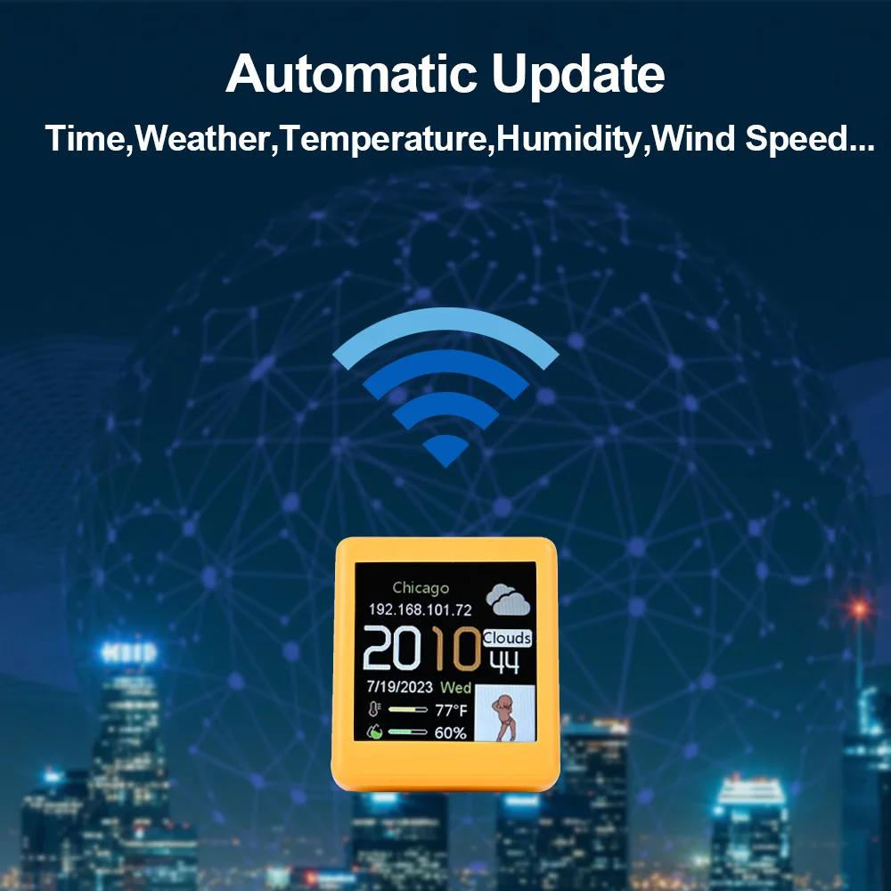 Horloge de station météo WIFI intelligente de taille MINI pour la décoration de la salle de jeux. An