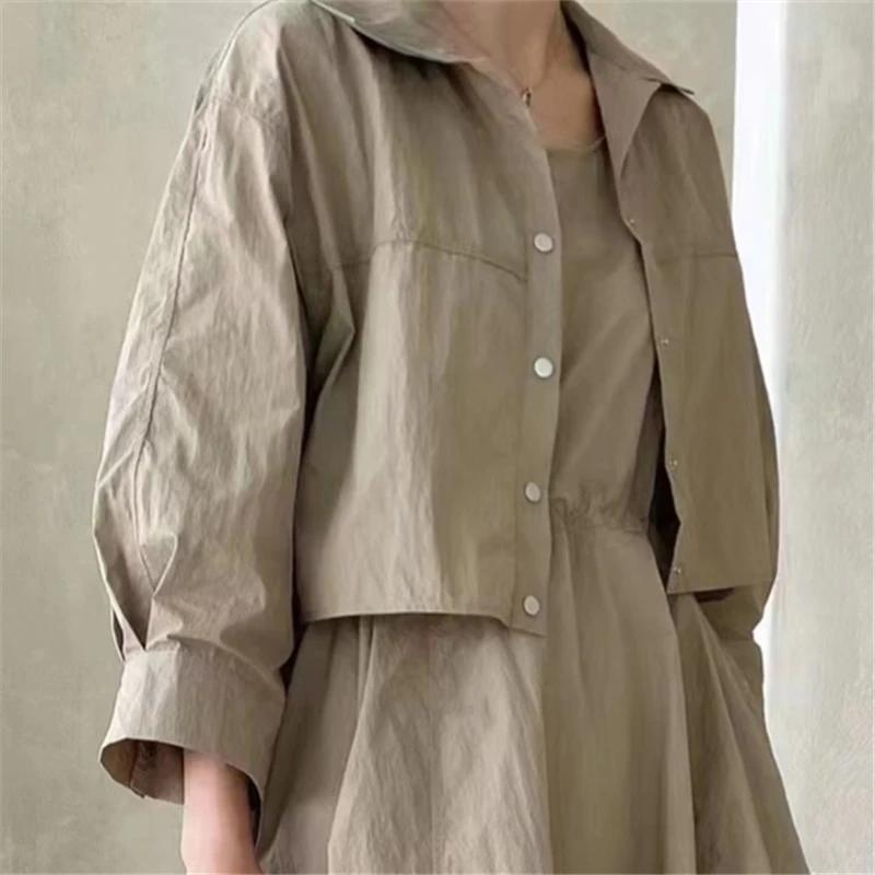 REALEFT – robe d'été 2 pièces pour femmes, ensemble veste courte rabattue et robe débardeur décontra