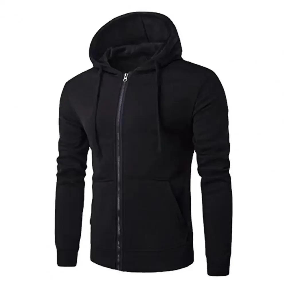 Sweat à capuche ample et décontracté en polaire pour hommes, à la mode, avec fermeture éclair, adapt