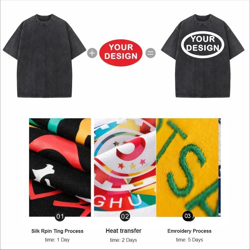 T-shirt personnalisé avec Logo de l'équipe de rue Hip-hop pour hommes, en pur coton 230G, coupe ampl