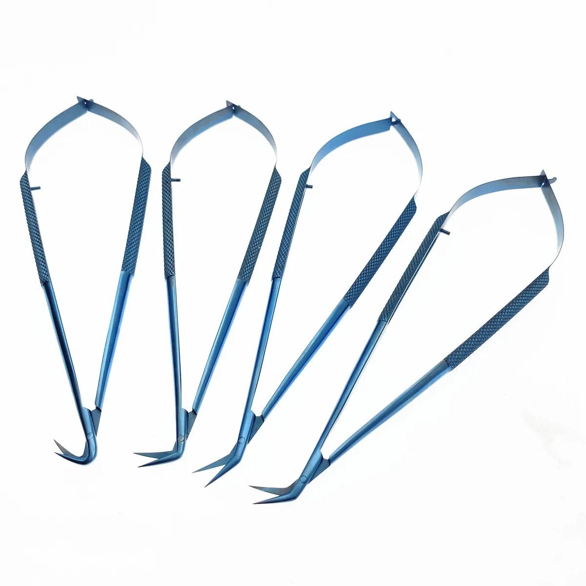 Micro ciseaux en titane micro chirurgical, ciseaux à angle, instruments neurochirurgicaux, instrumen