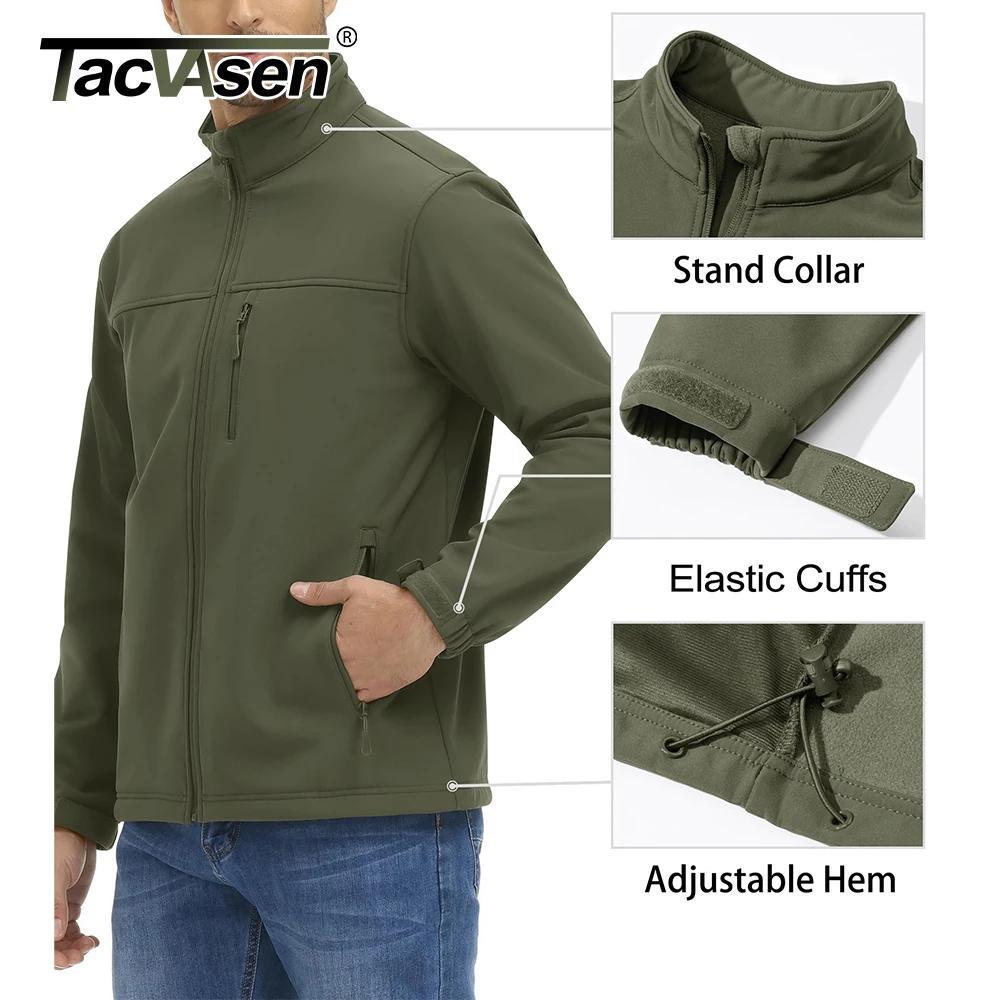 TACVASEN Veste de randonnée imperméable pour homme avec fermeture éclair complète, doublure polaire