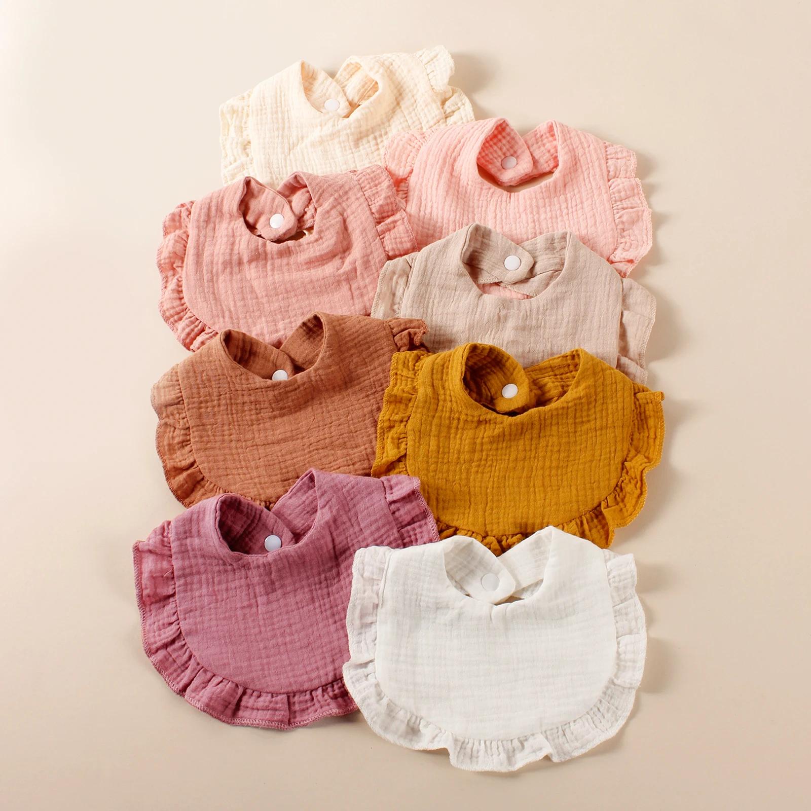 Bavoirs volants coton nouveau-né lot 8 pièces - Serviette salive bébé - Offre spéciale