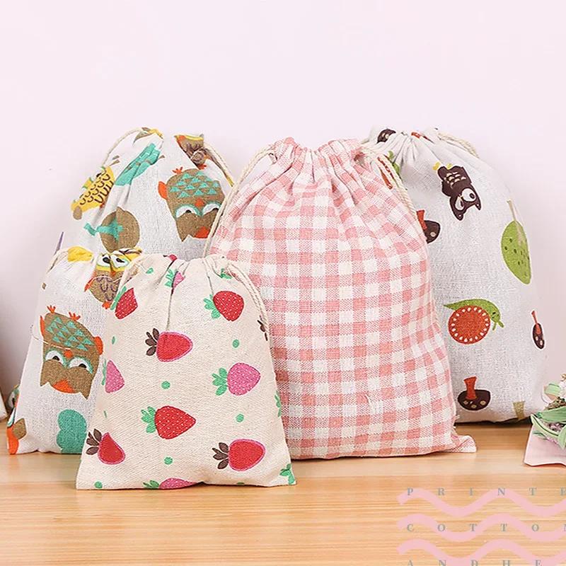 Sac de rangement de jouets et de collations pour animaux de compagnie, pochette en tissu de coton et