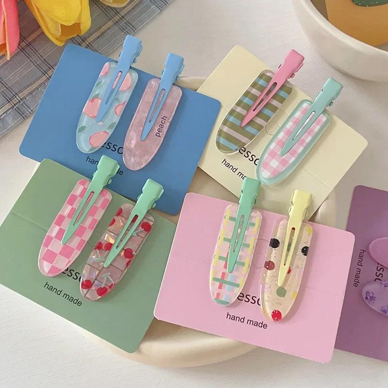 Pince à cheveux en forme de fruits, couleur bonbon, épingle à cheveux d'été sans plis, Barrette en a