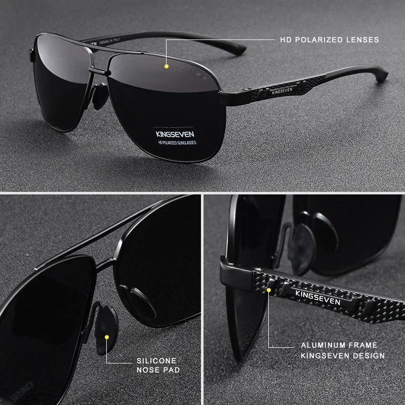 KINGSEVEN lunettes de soleil polarisées en aluminium hommes UV400 HD lentille pilote Protection des