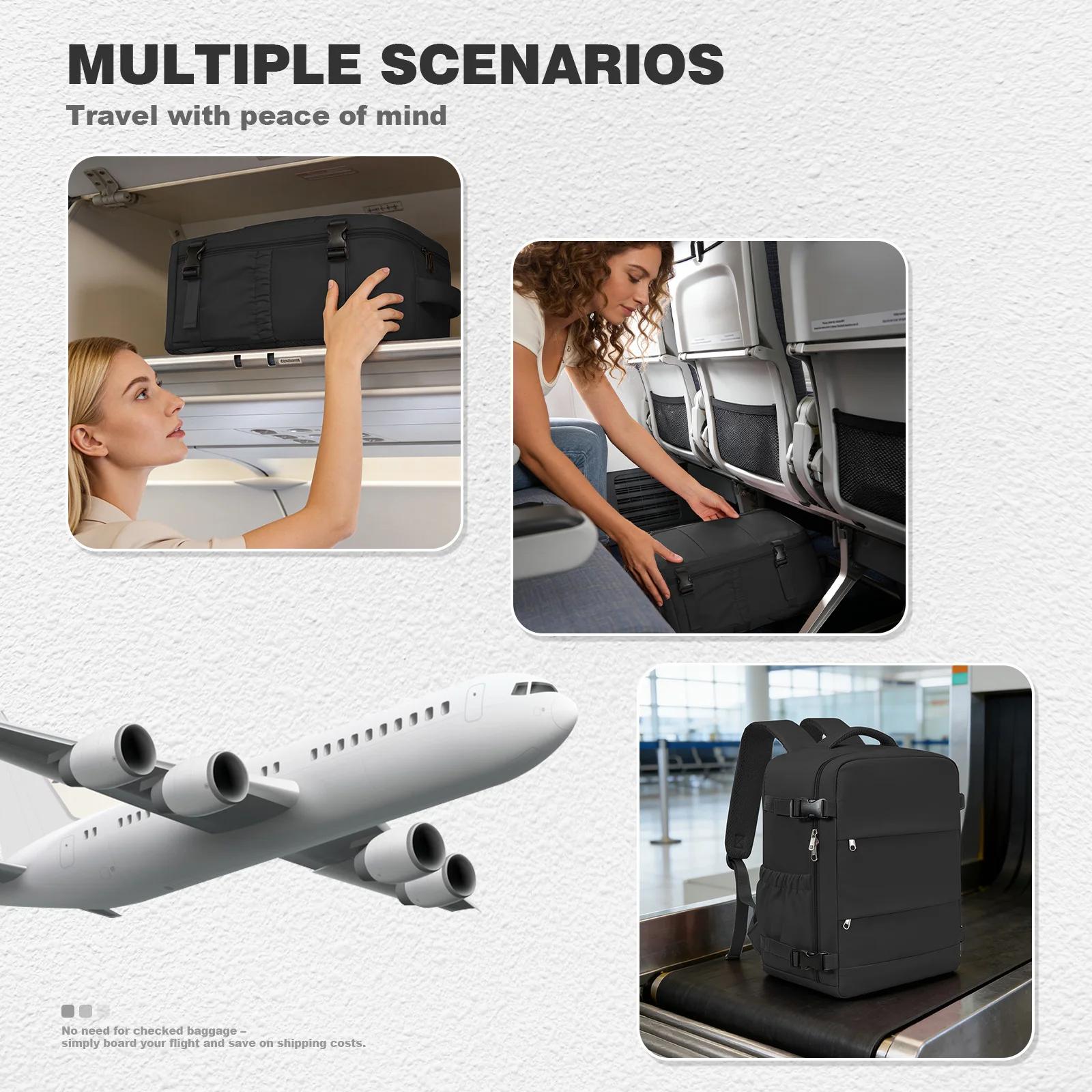 Sac de cabine Ryanair 40x20x25, sac à dos de voyage à compression sous vide pour hommes et femmes, s
