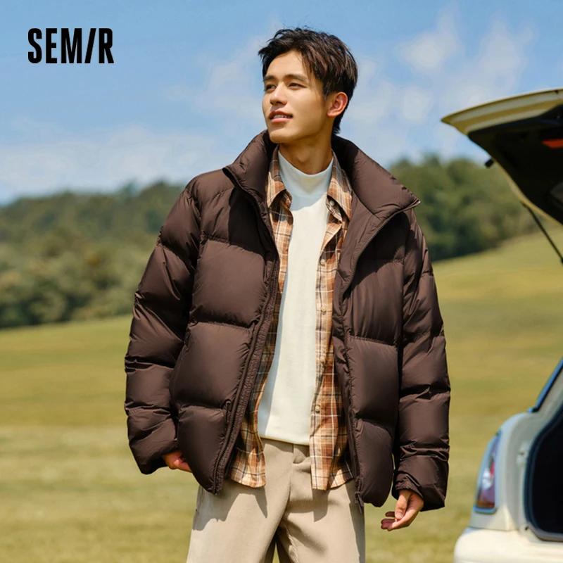 SEMIR-Doudoune Thermique pour Homme, Manteau Court Épais, Bouffant, Top Couple, ChimDown, Trois Verd