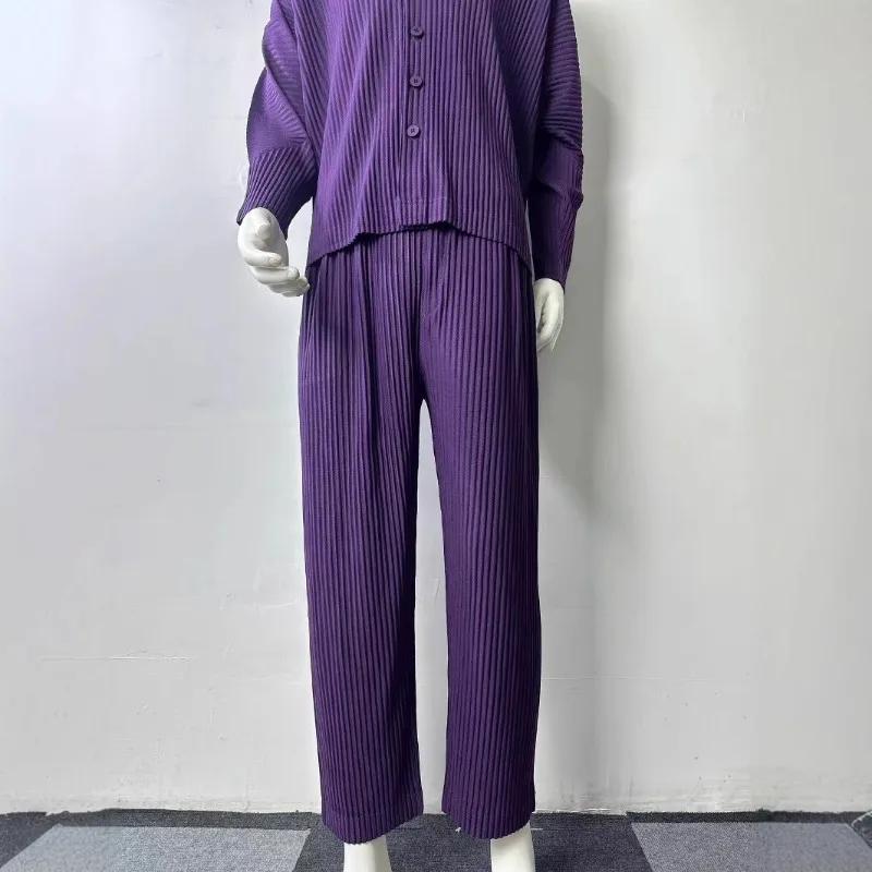 Miyake pantalon plissé costume homme pantalon neuf minutes automne 2025 automne veste mince + taille