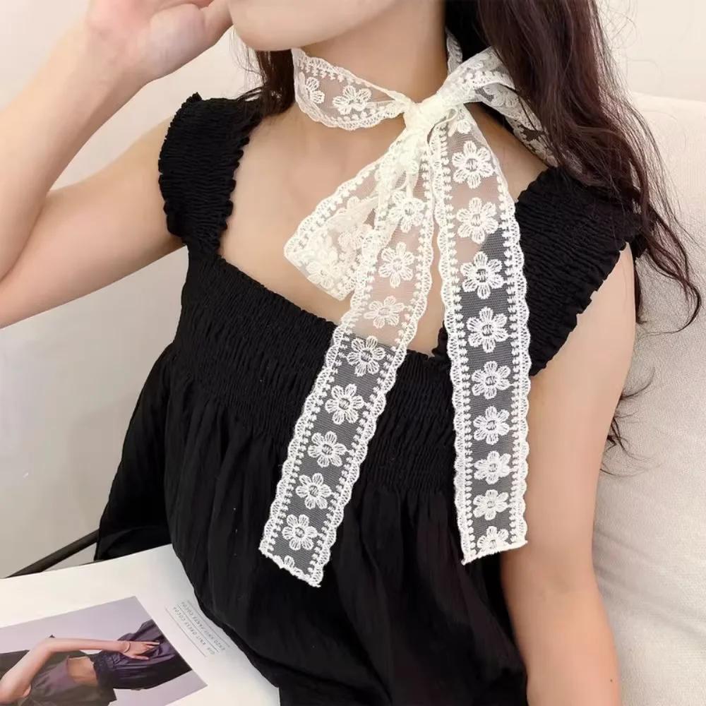 Écharpes en coton Harajuku pour femmes, longues écharpes à rayures noires et grises, mouchoir décora