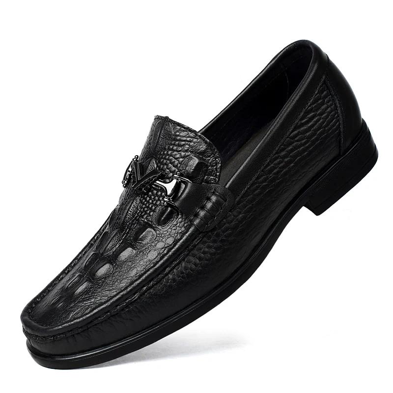 Mocassins d'été en cuir véritable pour hommes, chaussures décontractées pour adultes, chaussures de