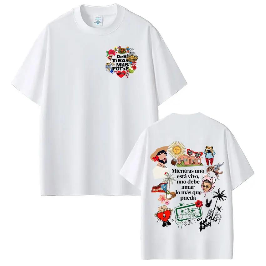 T-shirt Rapper Bad Bunny Debi Tirar Mas Fotos DTMF, vêtements pour hommes et femmes, mode Hip Hop, T