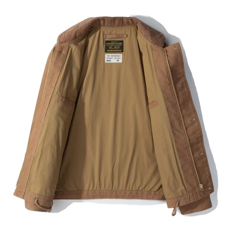 JUNGLE CROSS 11.5oz OKONKWO Veste De Pont N-1 Marine Veste Col Montant Manteau Amekaji 100% Coton Au