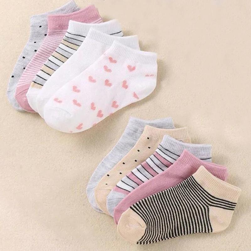 10 paires de chaussettes pour enfants, mignonnes, à imprimé cœur, unisexes, pour garçons et filles,