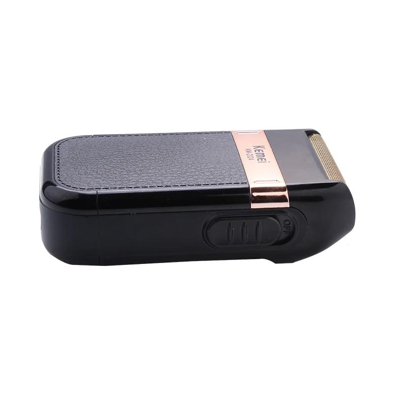 Kemei rasoir électrique pour hommes à la mode hommes coque en cuir étanche Rechargeable professionne