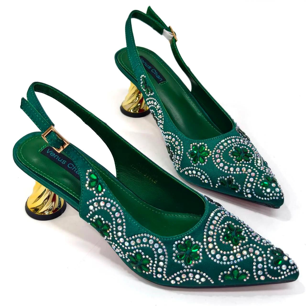Ensemble de chaussures et sacs pour femmes italiennes, talons confortables avec biscuits pour la fêt