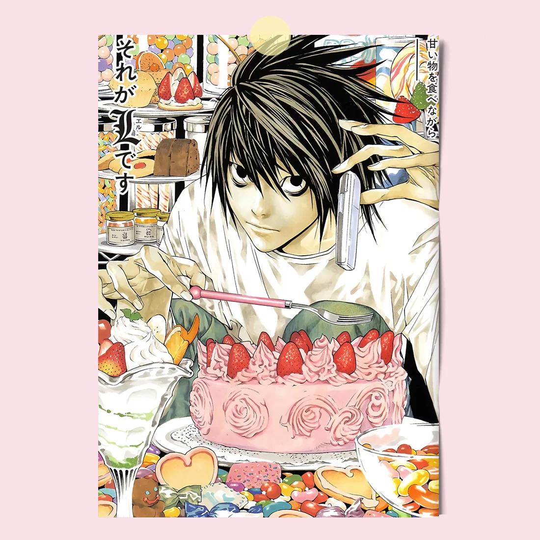 Bande dessinée japonaise Note de mort sans cadre toile peinture affiche lumière Yagami bande dessiné