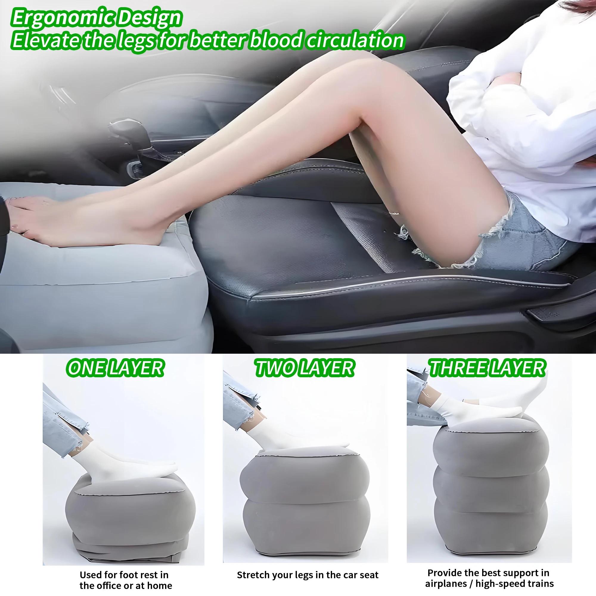 Oreiller gonflable de repose-pieds de couchage pour les voyages aériens, coussin de repose-pieds de