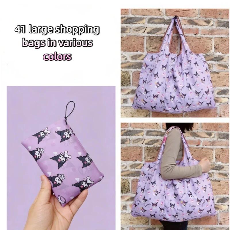 Nouveau sac de courses pliable portable Hello Kitty, grand sac écologique, grand sac à provisions, s