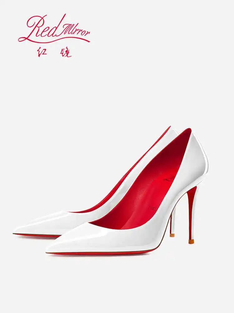 Couleur nue talons hauts rouge brillant bas femme élégante talon luxe bout pointu sexy pompes concep