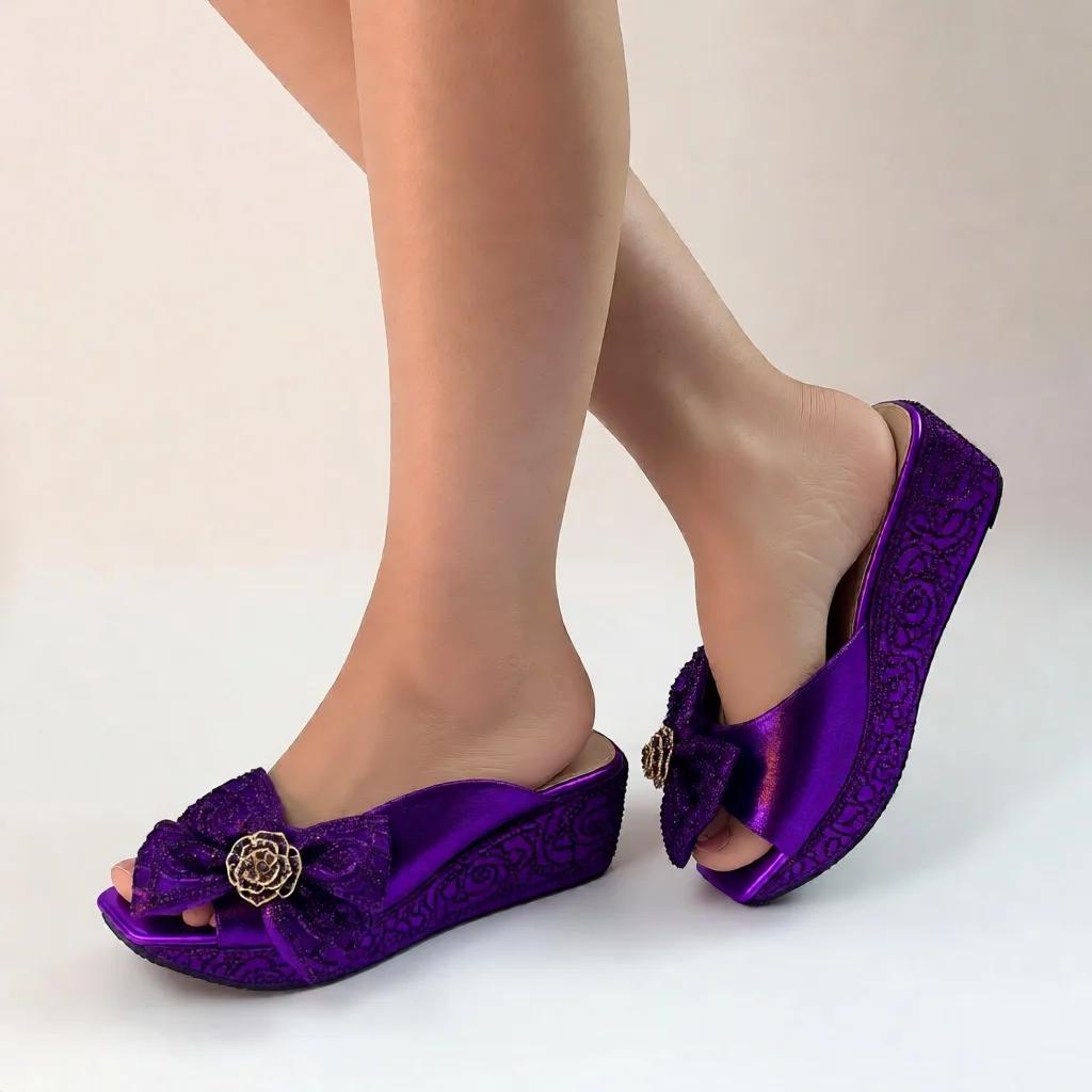Dernier design – Chaussures de luxe à fleurs pour femmes, escarpins de soirée nigériens à talons hau
