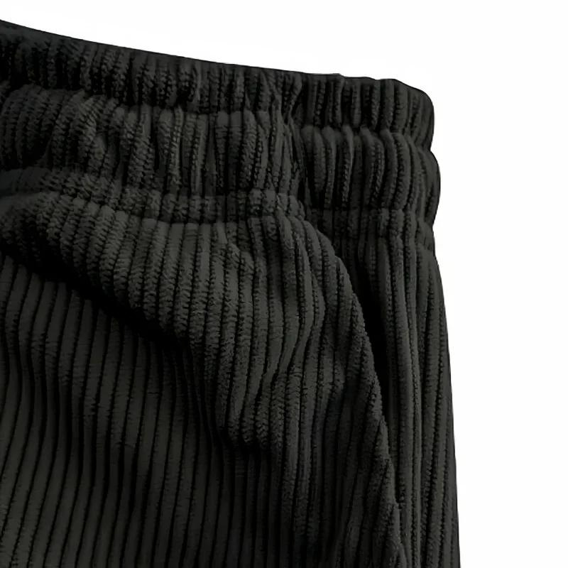 Nouveauté 2026 Pantalon décontracté en velours côtelé pour homme, coupe ample et droite, style stree